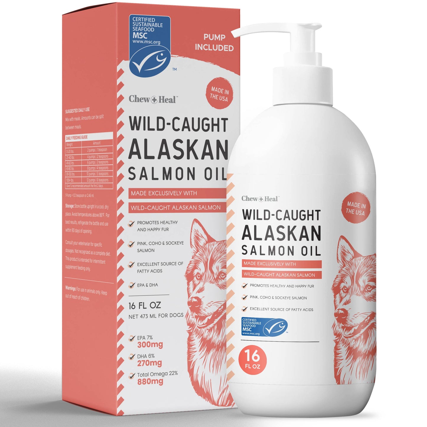 MSC-Certified Sustainable Pure Wild Alaskan Salmon Oil: Large