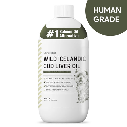 Wild Caught Cod Liver Oil for Dogs, Single Ingredient - 8oz