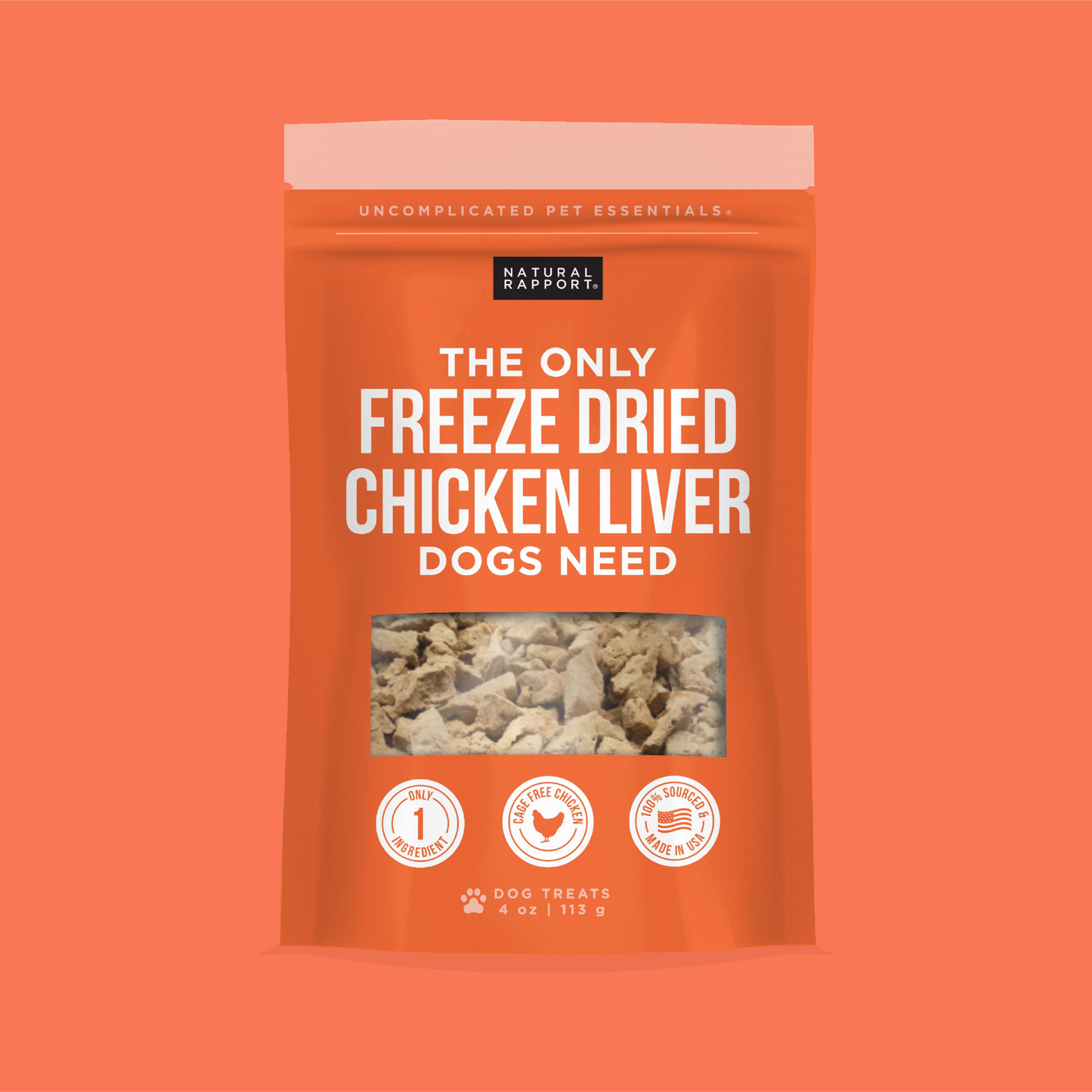 The Only Freeze Dried Chicken Liver Dogs Need: 8 oz bag