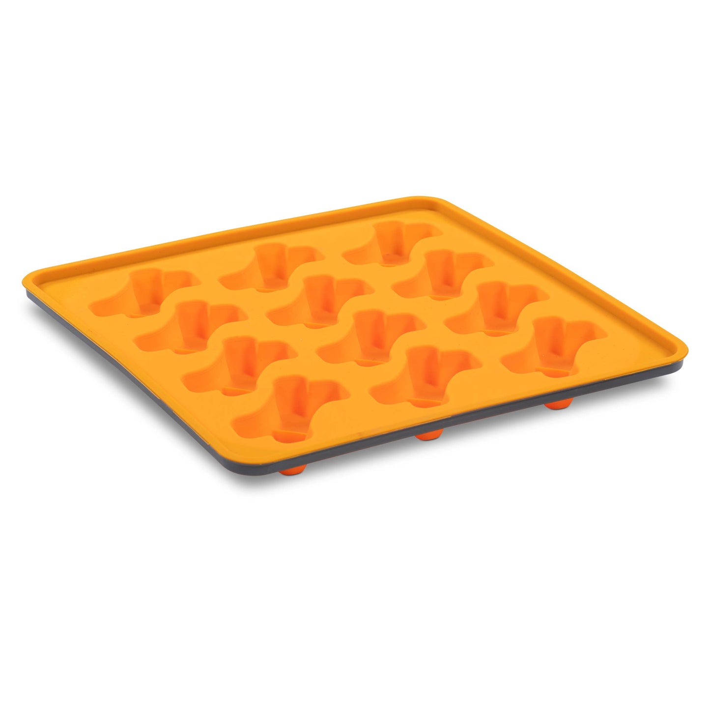 Messy Mutts Framed Silicone Treat Making Mold Bones Orange