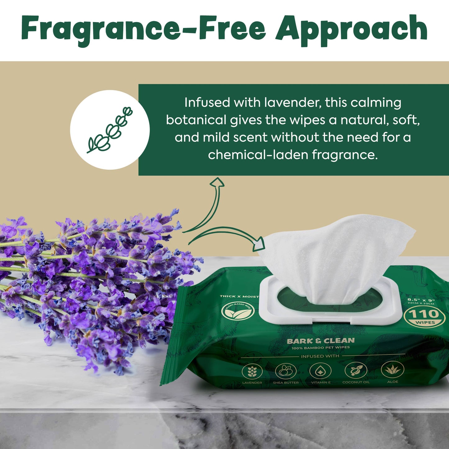 Extra Thick Herbal-Infused Dog Grooming Wipes - 100 Wipes