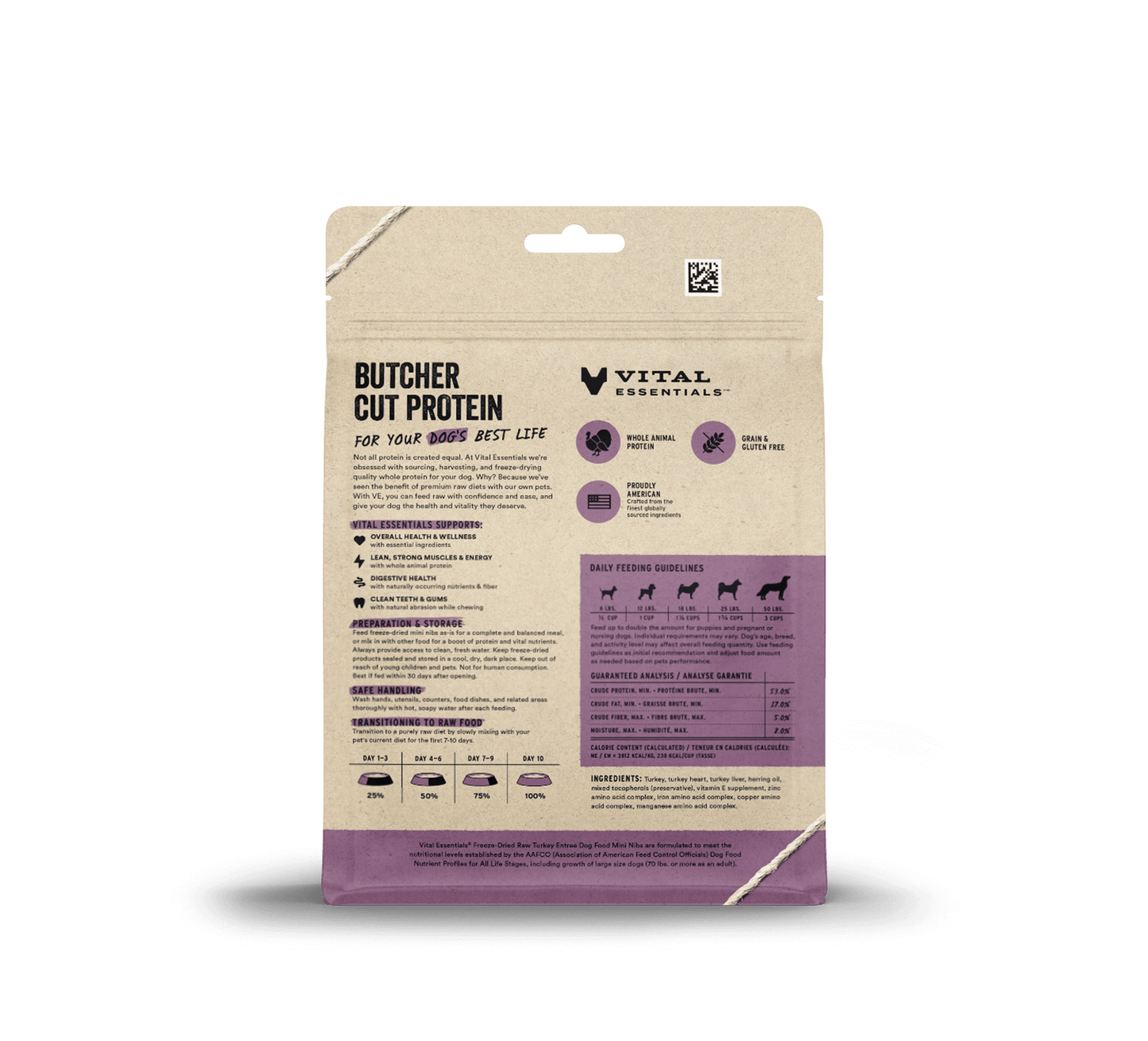 Vital Essentials Raw Turkey FD Dog Food Mini Nibs 5.5 oz