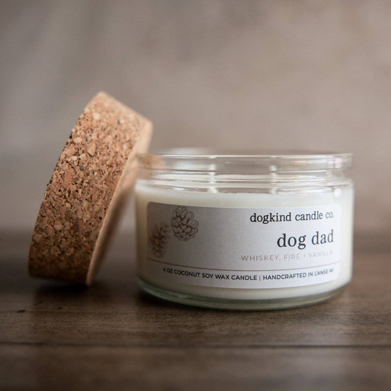 Dog dad - whiskey, fire + vanilla: Small 3.6 oz