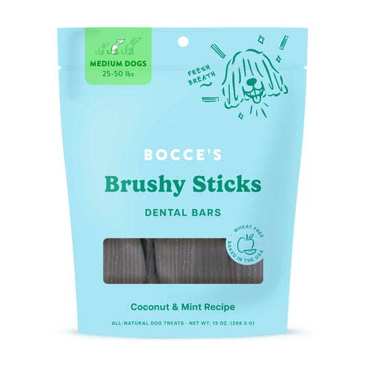 Bocce's Bakery Dailies Brushy Sticks Dog Dental Treats: Medium