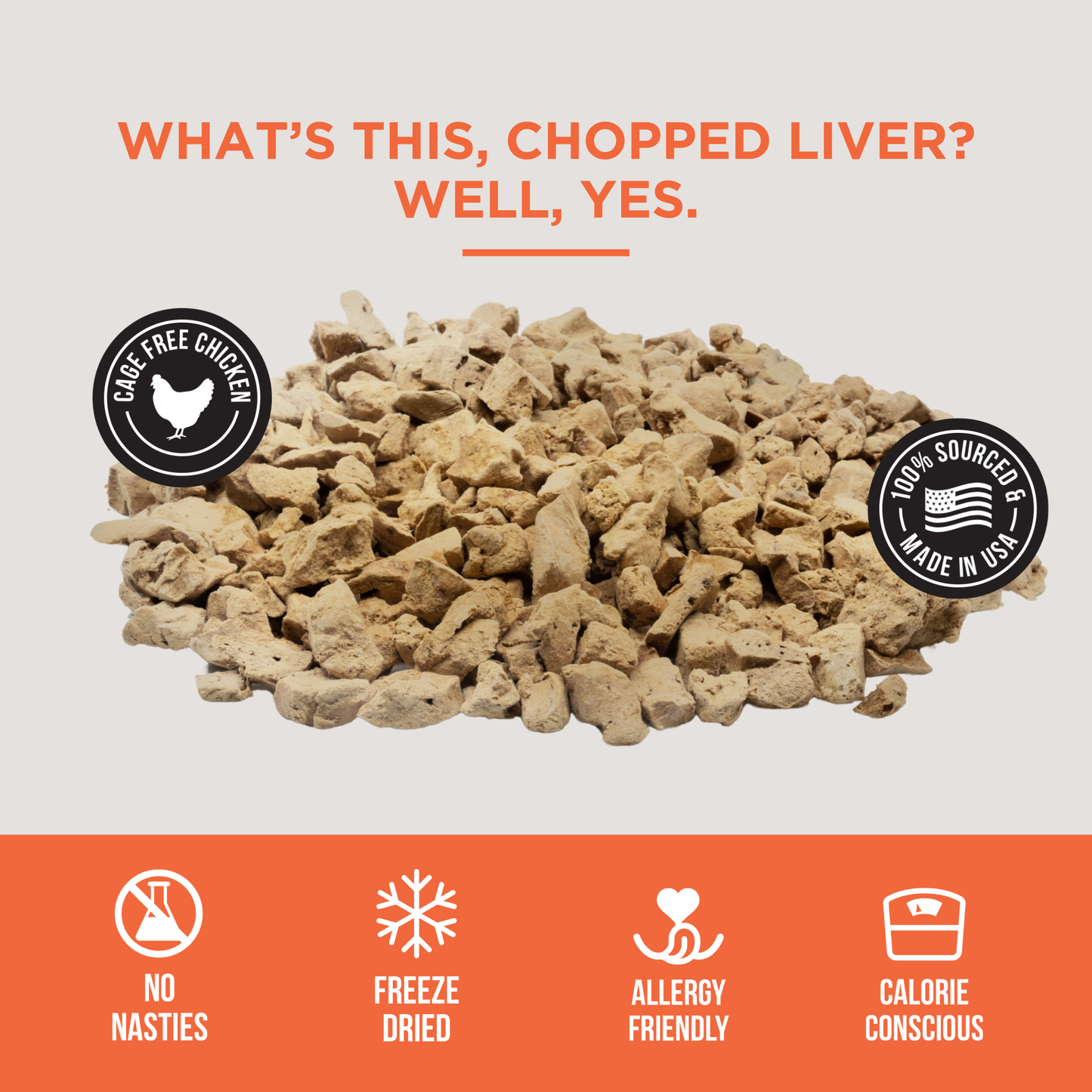 The Only Freeze Dried Chicken Liver Dogs Need: 8 oz bag