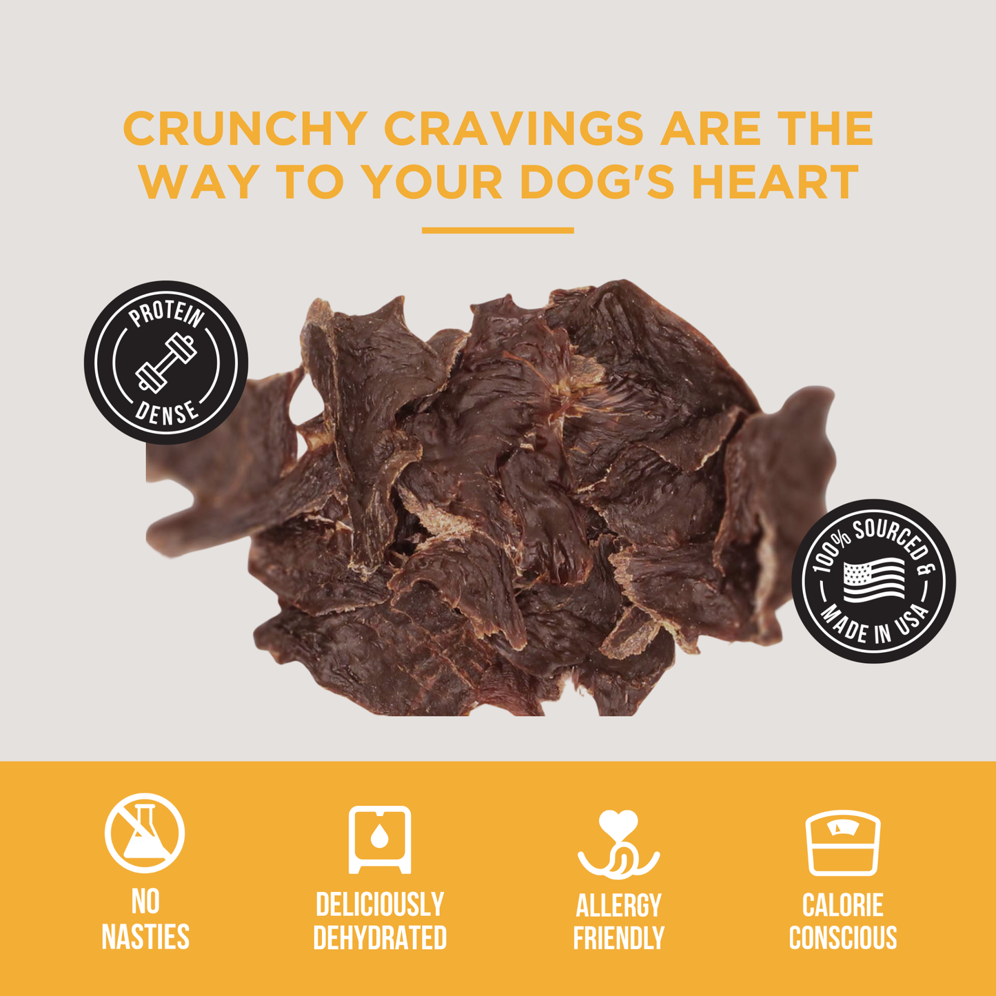 The Only Dehydrated Beef Heart Jerky Dogs Need: 4 oz bag