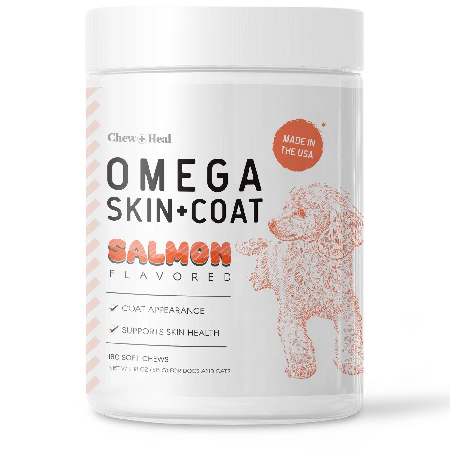 Salmon Flavored Omega Skin + Coat Soft Chews, 180 Count