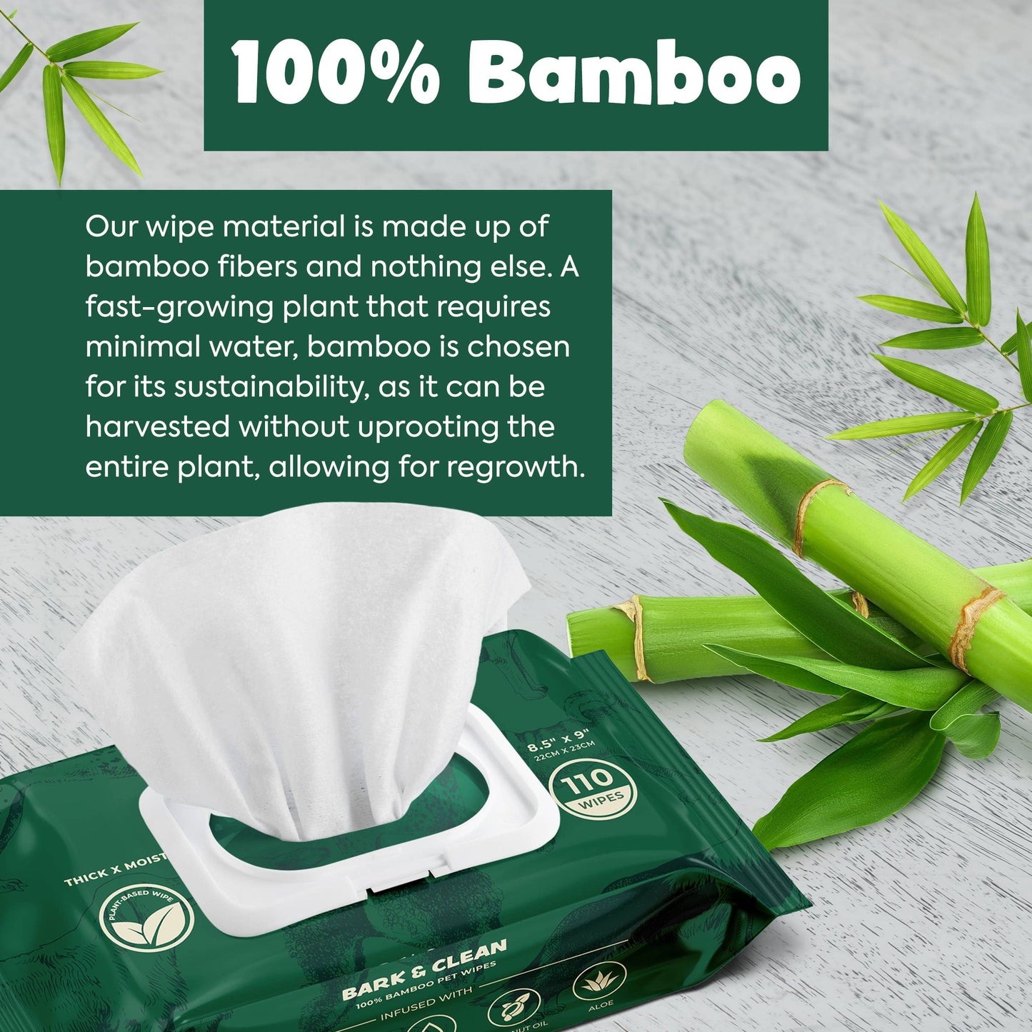 Extra Thick Herbal-Infused Dog Grooming Wipes - 100 Wipes