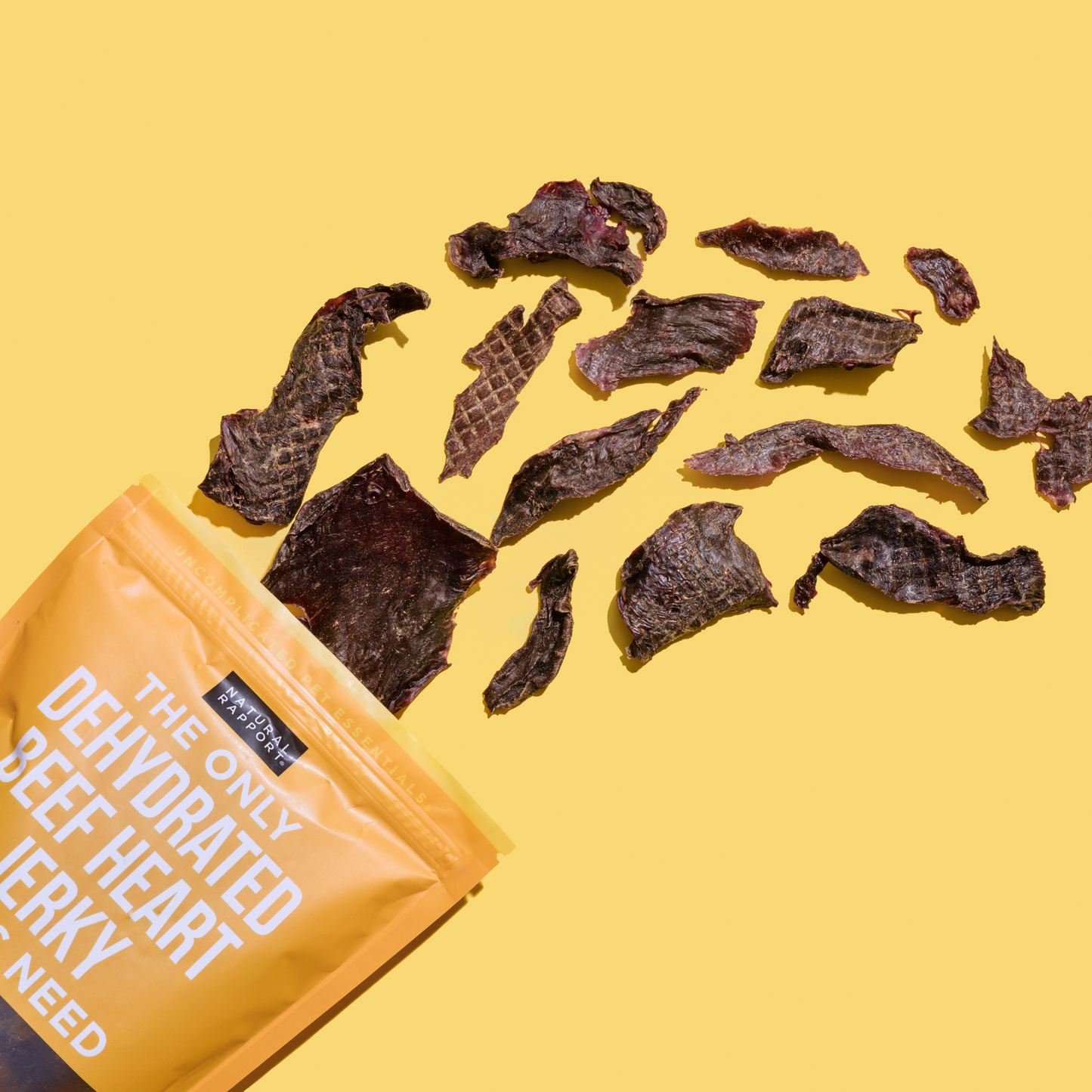 The Only Dehydrated Beef Heart Jerky Dogs Need: 4 oz bag