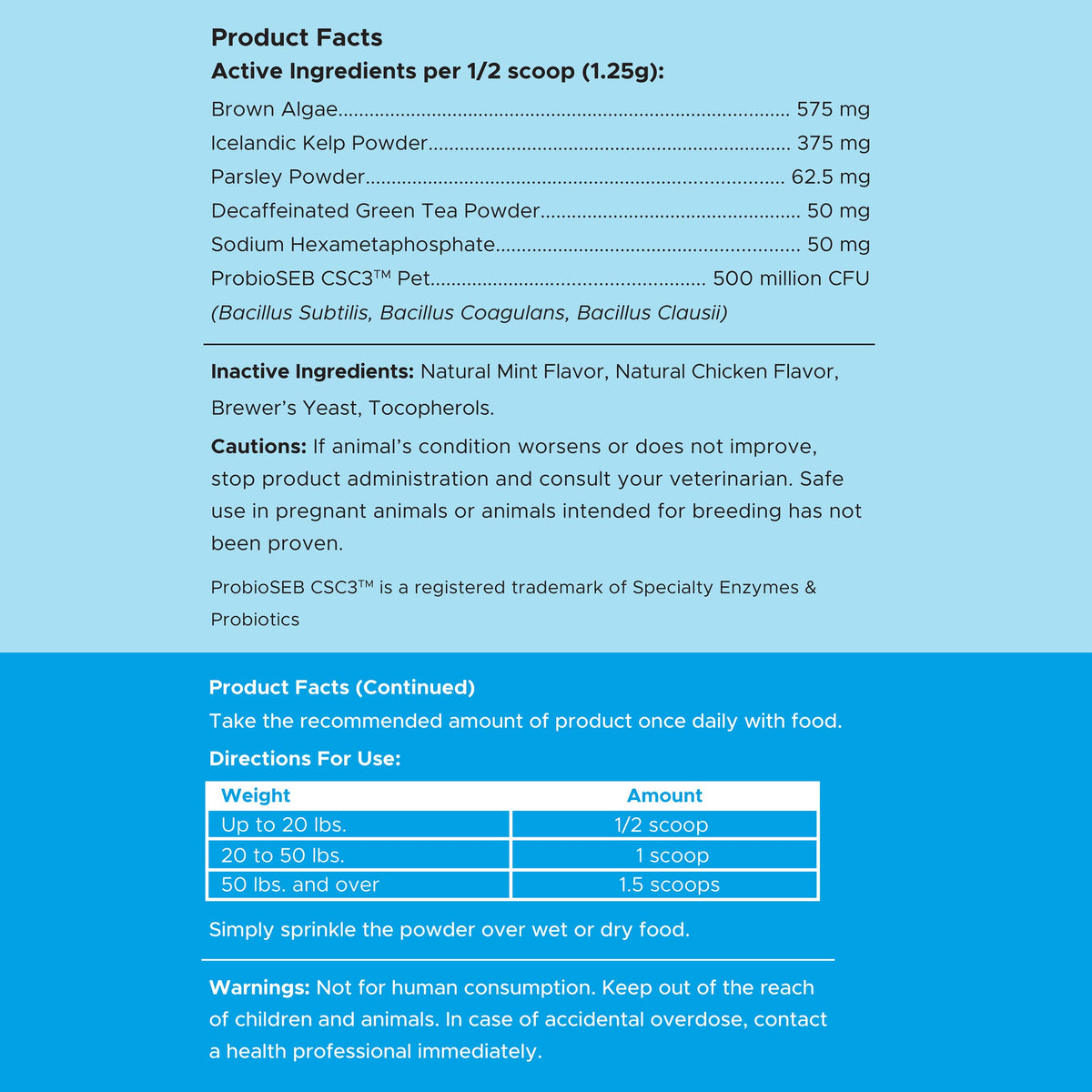 Advanced Dental Support Powder with 6 Actives for Dogs: Large
