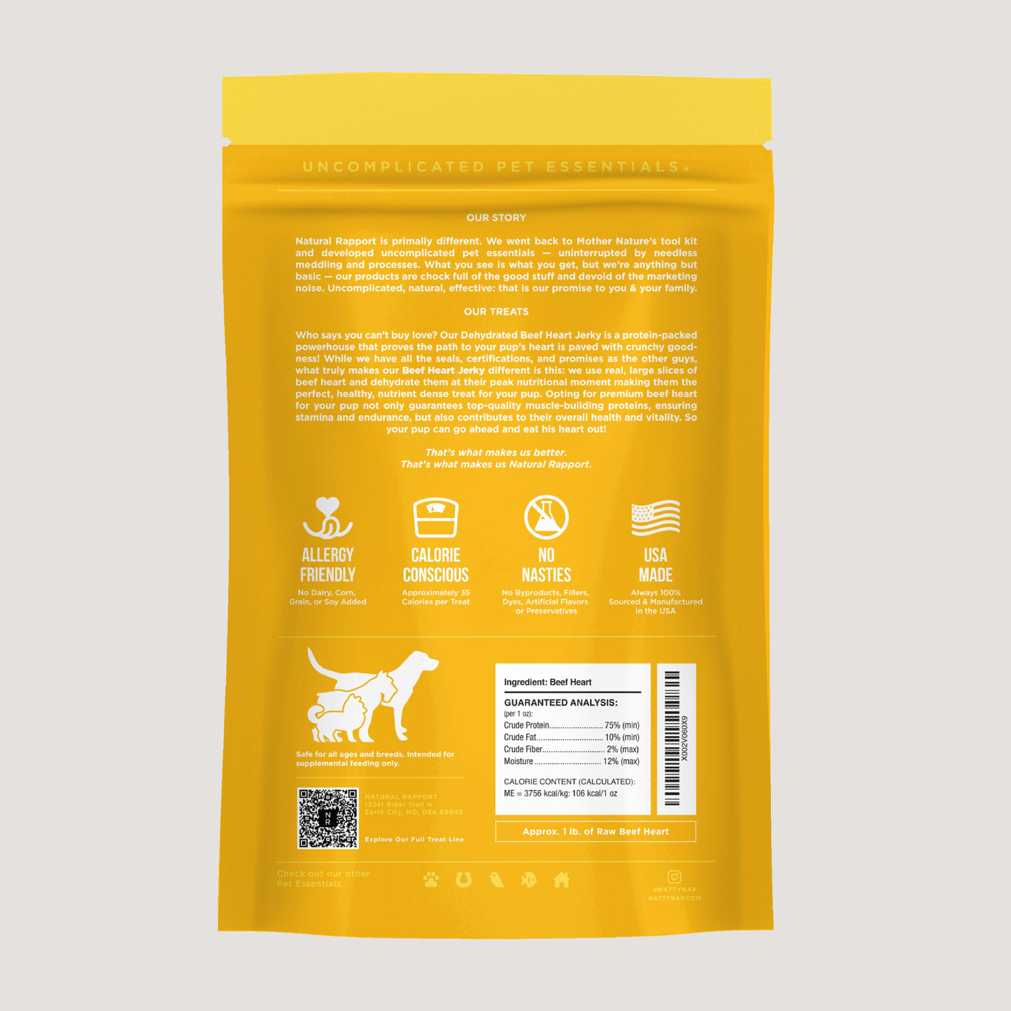 The Only Dehydrated Beef Heart Jerky Dogs Need: 4 oz bag