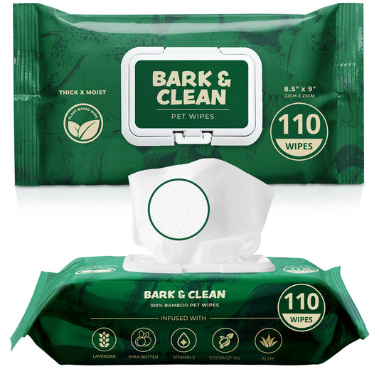Extra Thick Herbal-Infused Dog Grooming Wipes - 100 Wipes