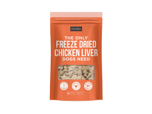 The Only Freeze Dried Chicken Liver Dogs Need: 8 oz bag