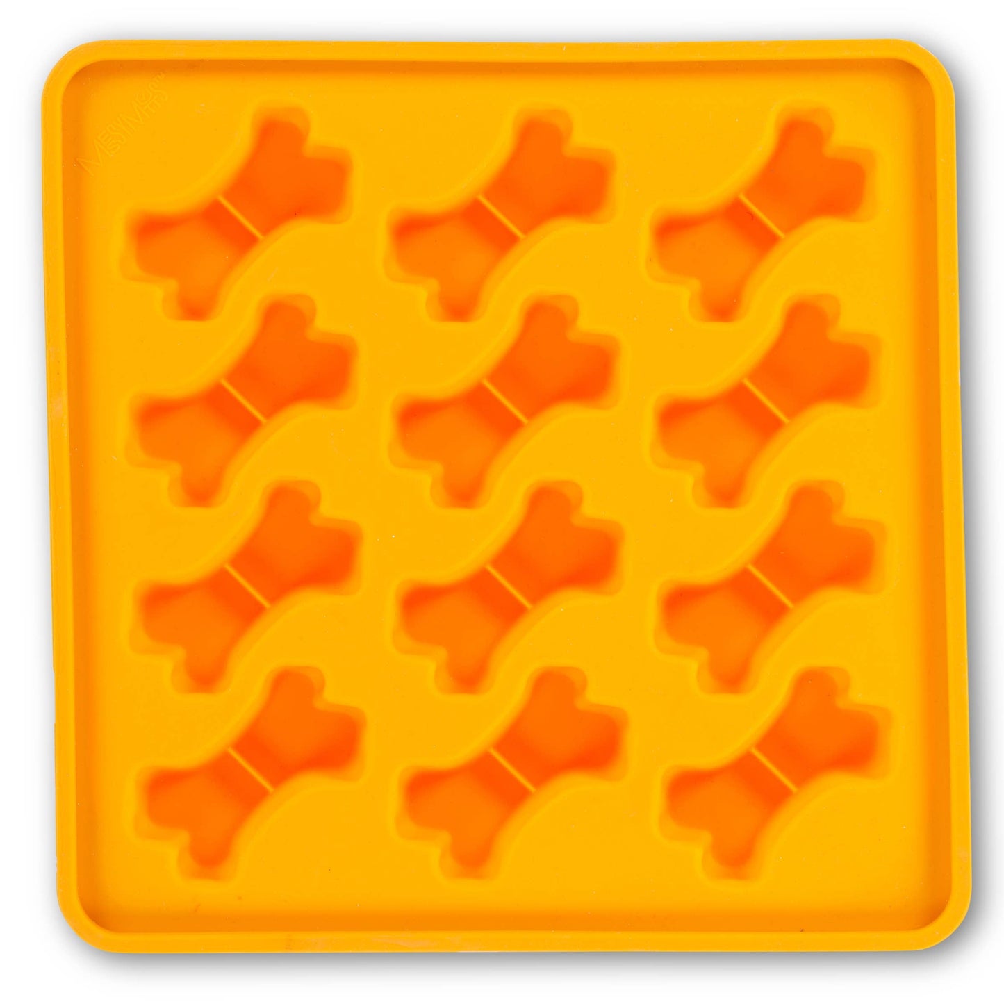 Messy Mutts Framed Silicone Treat Making Mold Bones Orange