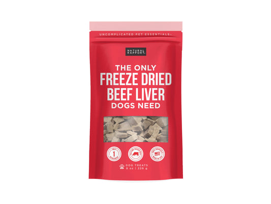 The Only Freeze Dried Beef Liver Dogs Need: 8 oz bag