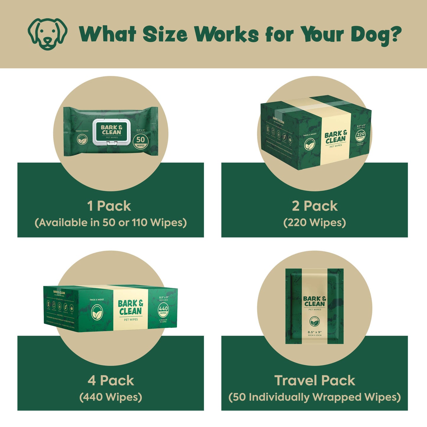 Extra Thick Herbal-Infused Dog Grooming Wipes - 100 Wipes