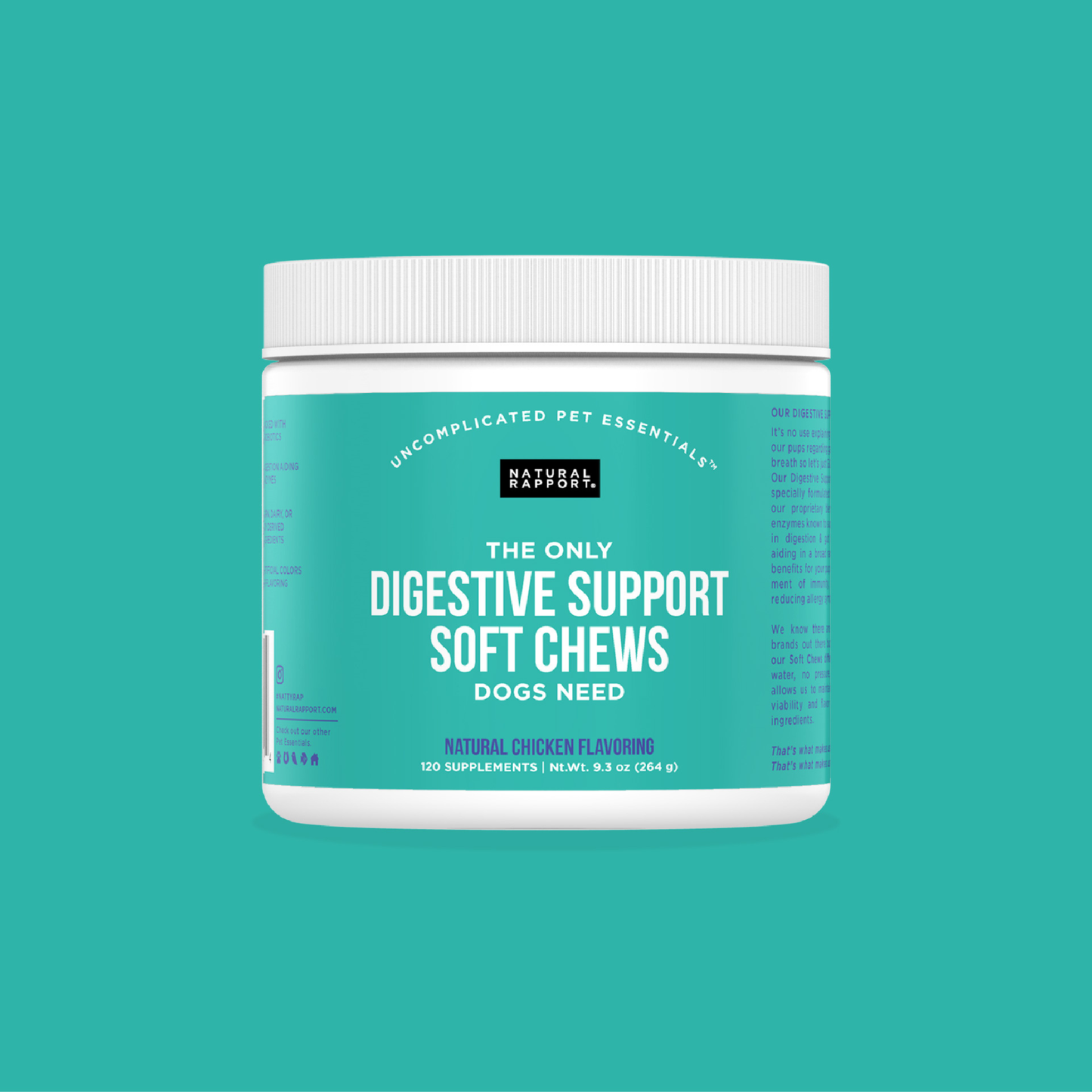 The Only Digestive Support Soft Chews Dogs Need: 120 count jar