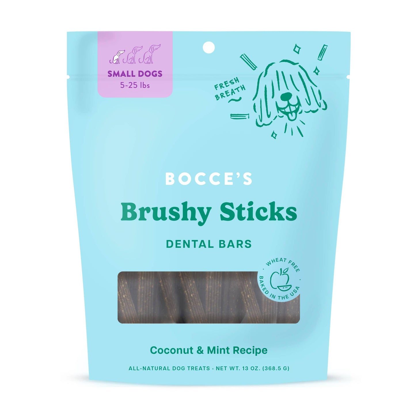 Bocce's Bakery Dailies Brushy Sticks Dog Dental Treats: Medium