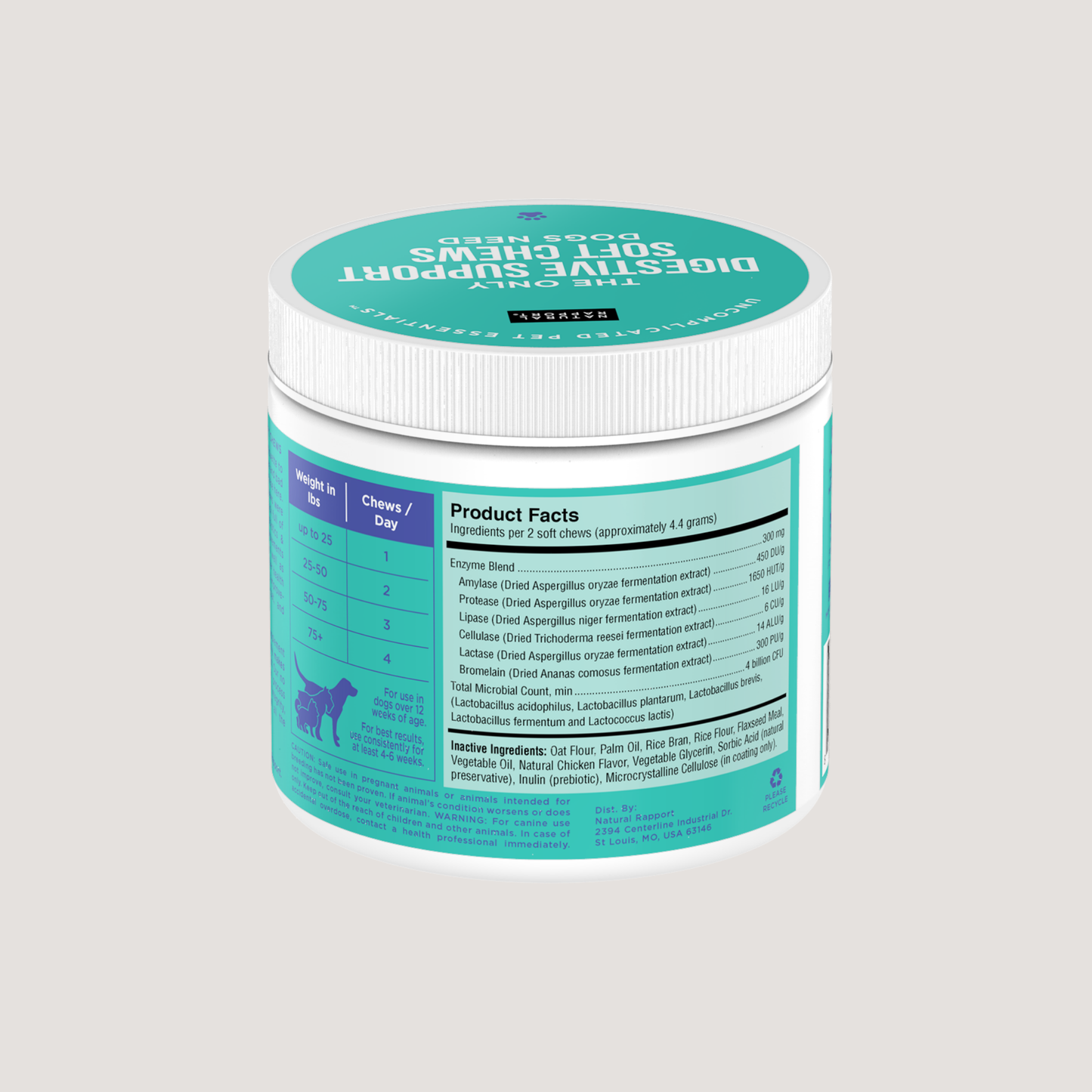 The Only Digestive Support Soft Chews Dogs Need: 120 count jar