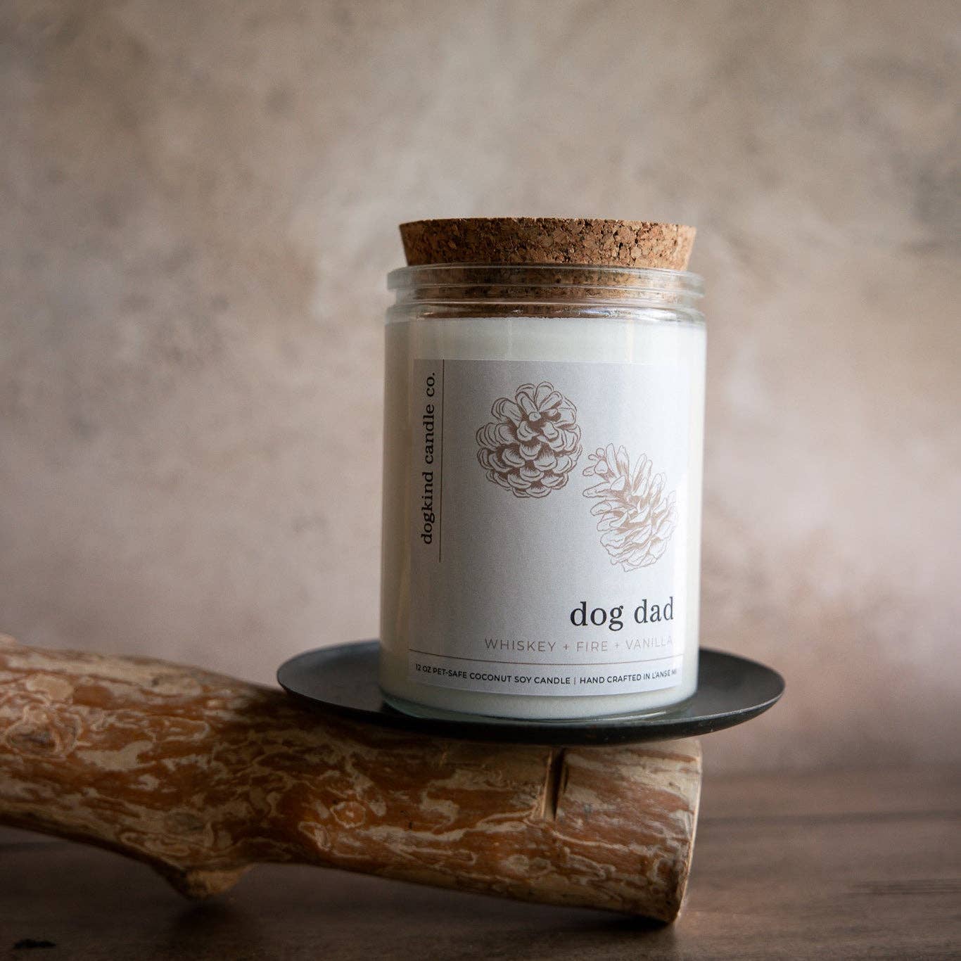 Dog dad - whiskey, fire + vanilla: Small 3.6 oz