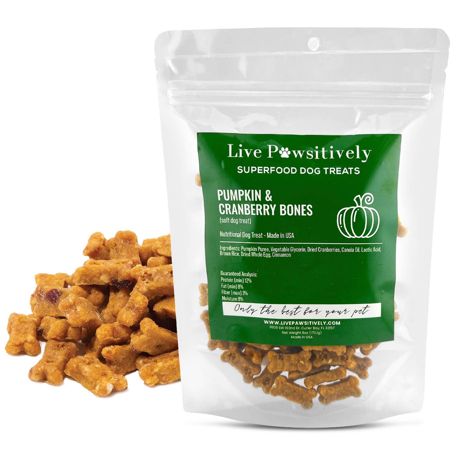 Pumpkin and Cranberry limited ingredient dog treat