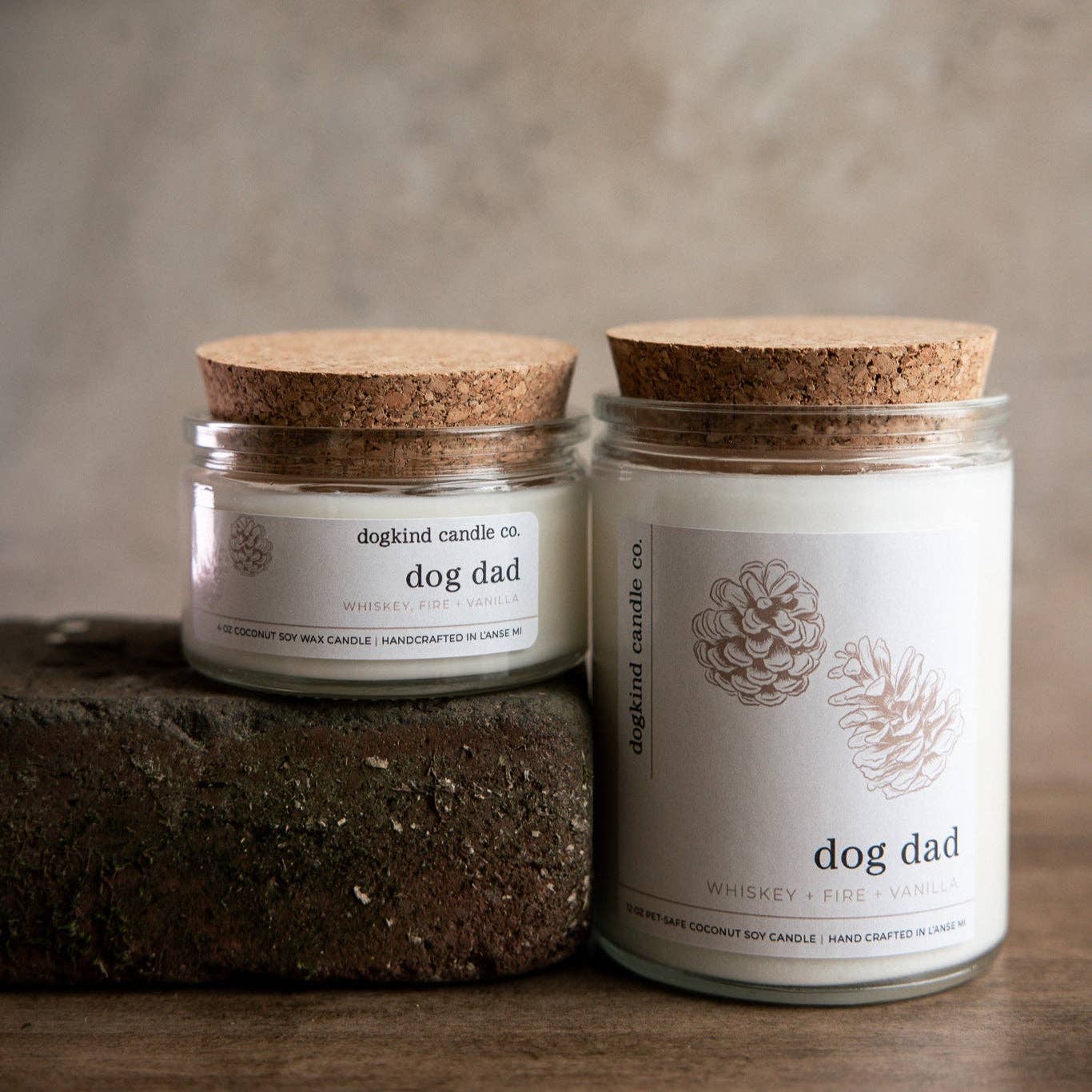Dog dad - whiskey, fire + vanilla: Small 3.6 oz